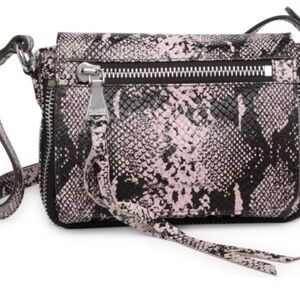 Aimee Kestenberg Sorrento Mini Crossbody Pink Snake Print NWT